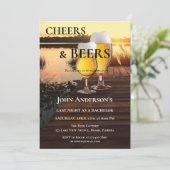 乾杯とビールの独身最後の夜の招待状 招待状 (スタンド正面)