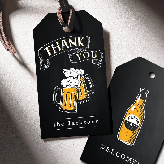 乾杯とビールの誕生日ありがとう ギフトタグ