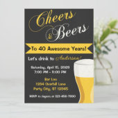 乾杯とビールの誕生日招待状 招待状 (スタンド正面)