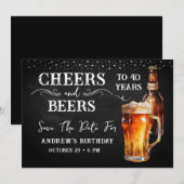 乾杯とビール いつでも 日程を確保  招待状 (正面/裏面)