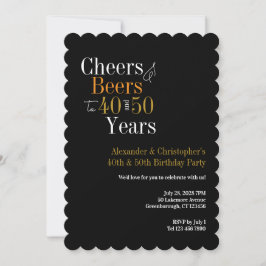乾杯とビール ブラックゴールド 合同誕生日パーティー 招待状