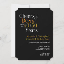 乾杯とビール ブラックゴールド 合同誕生日パーティー 招待状
