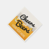 乾杯とビール|泡立つ冷たいビール スタンダードカクテルナプキン (角)