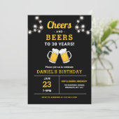乾杯とビール 30歳の誕生日パーティー 招待状 (スタンド正面)