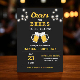 乾杯とビール 30歳の誕生日パーティー 招待状