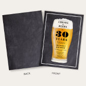 乾杯とビール 30歳の誕生日 招待状