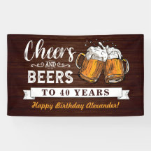 乾杯とビール 40歳の誕生日 ラスティック
