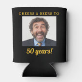 乾杯とビール 50歳の誕生日フォトキーピング 缶クーラー (裏面)