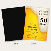 乾杯とビール 50歳の誕生日 招待状