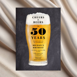 乾杯とビール 50歳の誕生日 招待状