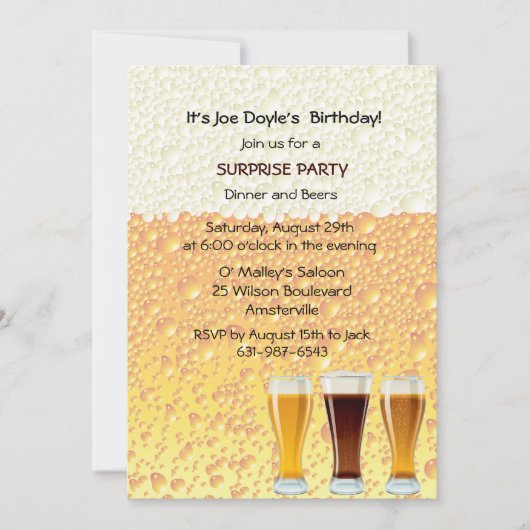 乾杯のお誘い 招待状 (正面)