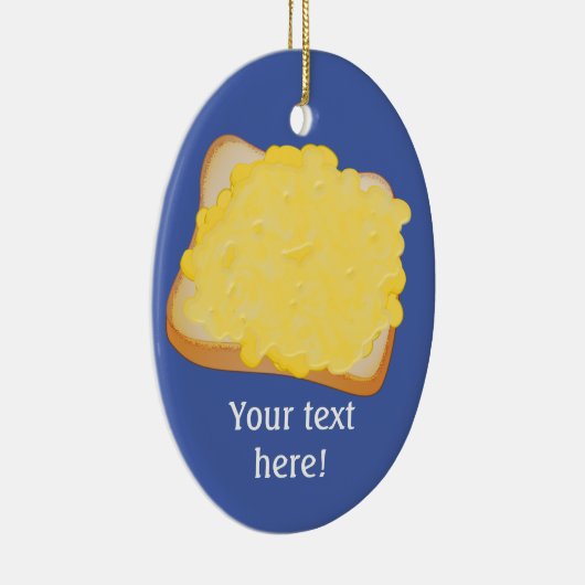 乾杯のグリルチーズこの上のあなたの独自の言葉 セラミックオーナメント (右)