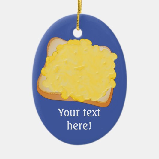 乾杯のグリルチーズこの上のあなたの独自の言葉 セラミックオーナメント (正面)