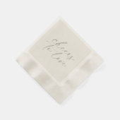「乾杯は愛を込めて」モダンウェディングナプキン 縁ありカクテルナプキン (角)