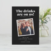 乾杯は私たちに任せて！ 面白い結婚式の招待状 セーブザデート (スタンド正面)