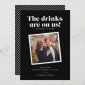 乾杯は私たちに任せて！ 面白い結婚式の招待状 セーブザデート (正面/裏面)