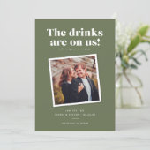 乾杯は私たちに任せて! 面白い結婚式の招待状 セーブザデート (スタンド正面)