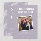 乾杯は私たちに任せて！ 面白い結婚式の招待状 セーブザデート (正面/裏面)