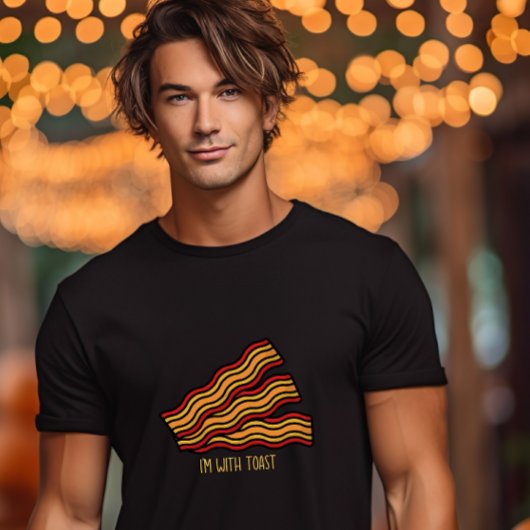 乾杯カップルのハロウィーンの衣装おもしろいベーコン Tシャツ