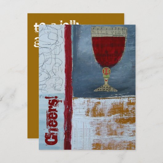 乾杯パーティー招待状 招待状 (正面/裏面)