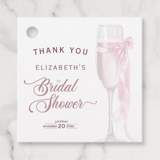 乾杯ラブ ワイングラス ボウタイ ブライダルシャワー フェイバータグ (正面)