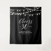 乾杯３０周年 ブラック＆ホワイト ３０周年 タペストリー (正面)