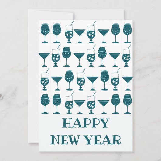 乾杯！お祭り気分満載のカクテルパーティードリンク　ハッピー・ニュー・イヤー シーズンカード (正面)