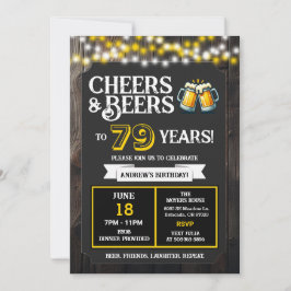 乾杯、そしてビールに79回目の誕生日を祝う裏庭BBQ 招待状