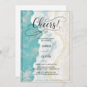 乾杯！エレガントなビーチウェディング招待状 招待状 (正面/裏面)