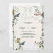 乾杯！エレガントな花のウェディング招待状 招待状 (正面/裏面)