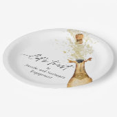 乾杯！カップルの婚約パーティー用紙皿 ペーパープレート (アングル)