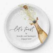 乾杯！カップルの婚約パーティー用紙皿 ペーパープレート (正面)