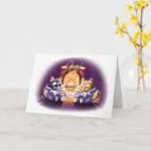 乾杯!ジェフ・ウィリスによるココアキャッツ(マット) カード (黄色い花)