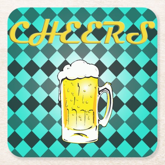 乾杯 スクエアペーパーコースター (正面)