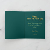 乾杯!セントパトリックデーの緑のビールパイント カード (内部)