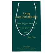 乾杯！セントパトリックデーの緑のビールパイント スモールペーパーバッグ (裏面)
