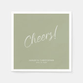 乾杯!セージグリーン ミニマル あらゆるシーンに対応するカクテル スタンダードカクテルナプキン (正面)