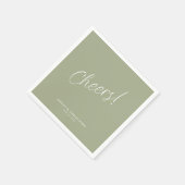 乾杯!セージグリーン ミニマル あらゆるシーンに対応するカクテル スタンダードカクテルナプキン (角)