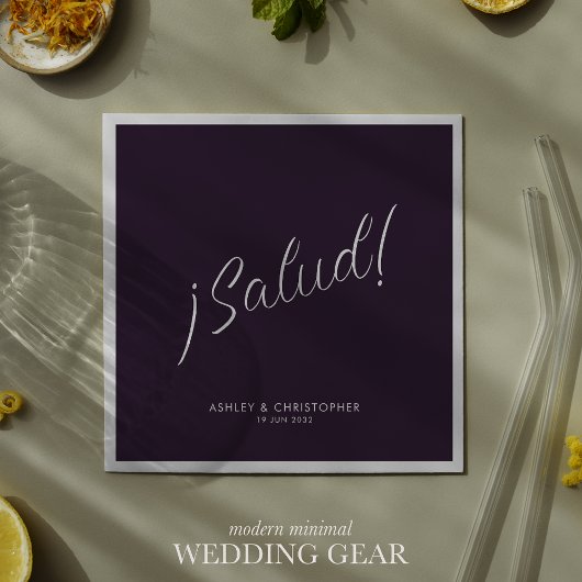 乾杯!ダークパープル ミニマル あらゆるシーンに対応するカクテル スタンダードカクテルナプキン