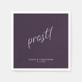 乾杯！ダークパープル ミニマル 誕生日や記念日などのお祝い コックテイル スタンダードカクテルナプキン (正面)