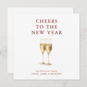 乾杯!ニューイヤーのスパークリングワイン、バーガンディの歓喜を込めて シーズンカード (正面/裏面)