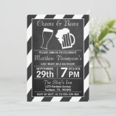 乾杯＆ビアチョークボード独身パーティー 招待状 (スタンド正面)
