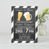 乾杯＆ビアチョークボード独身パーティー 招待状 (スタンド正面)