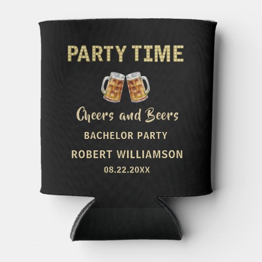 乾杯＆ビアーパーティタイムライト独身パーティ 缶クーラー (正面)