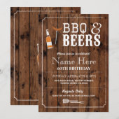 乾杯＆ビア BBQ 誕生日パーティー 30歳 60歳 招待状 (正面/裏面)