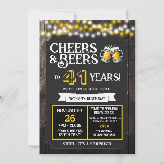 乾杯！ビールで41年を祝おう！サプライズブルワリー 招待状 (正面)
