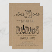 乾杯＆ビール独身パーティー招待状 招待状 (正面/裏面)