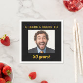 乾杯&ビール30歳の誕生日フォト スタンダードカクテルナプキン (インサイチュ)