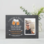 乾杯＆ビール 誕生日チョークパーティー フォト招待 招待状 (スタンド正面)