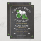 乾杯 ビール 誕生日パーティー セントパトリックデー 招待状 (正面/裏面)